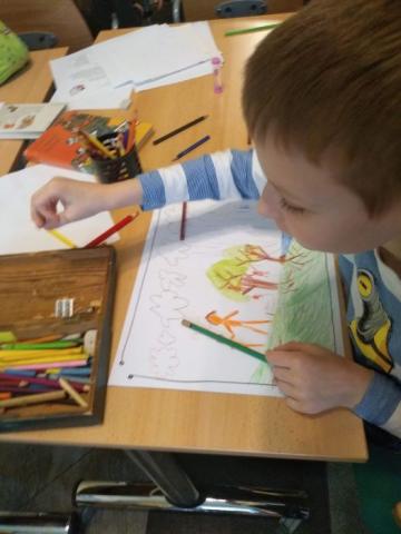 Malý ilustrátor při práci Malý ilustrátor při práci