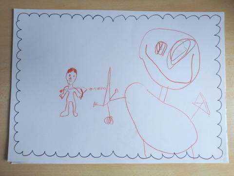 Ilustrace k příběhu o Davidovi a Goliášovi - vytvořili Kuba, Adam, Šíma Ilustrace k příběhu o Davidovi a Goliášovi - vytvořili Kuba, Adam, Šíma