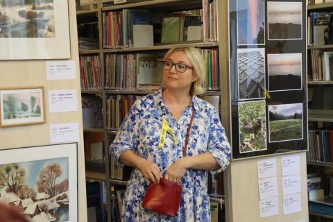 Vernisáž výstavy Tvoříme Jabok - ředitelka Jaboku Hana Pazlarová ""